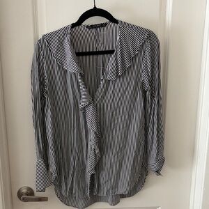 Zara Striped Black and White Women's Top